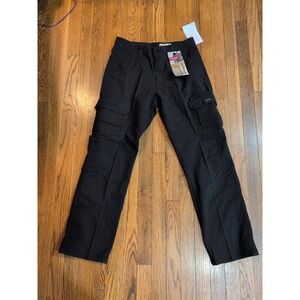 NWT Wrangler Mens Relaxed Straight Leg Flex BLACK Utility Cargo Pants 30 x 30